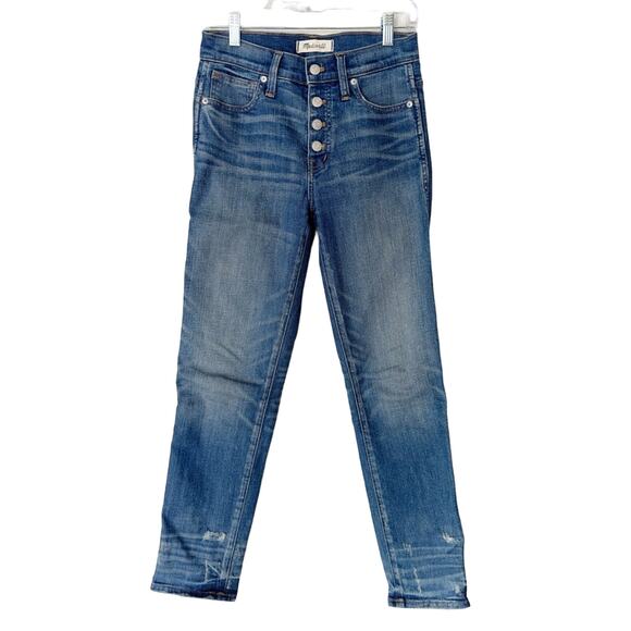 Madewell Jeans Womens Slim Straight Distressed Button-Front Edition‎ Size 25 - Picture 1 of 7